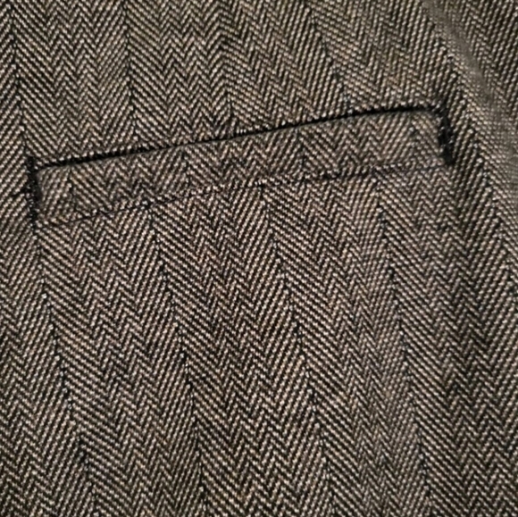 Lee Regular Fit Straight Leg Mid Rise Brown Tweed Creased Dress Pants Size 14 - Picture 7 of 11